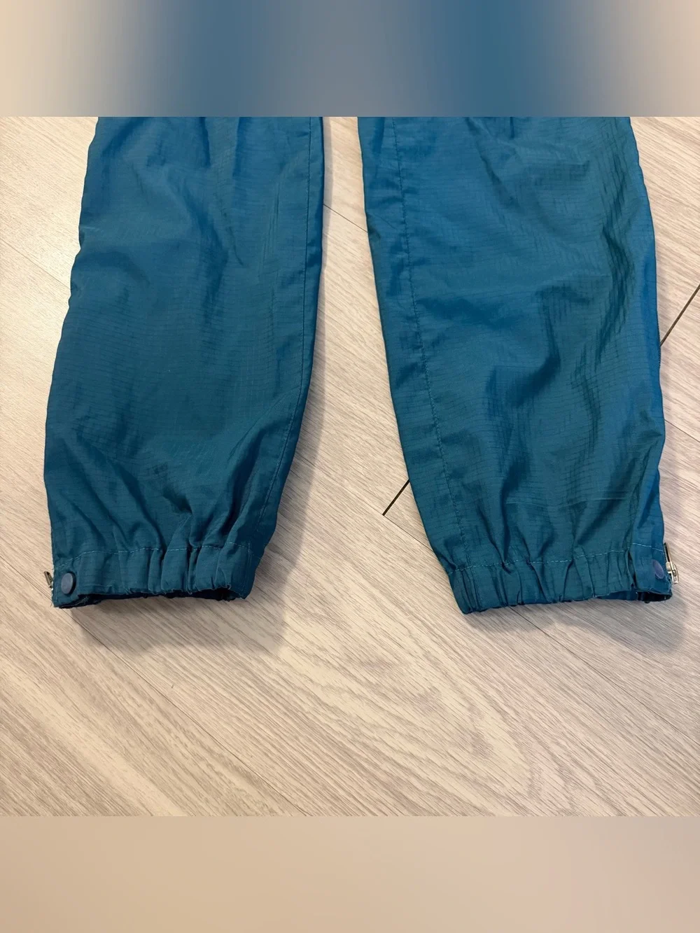 Patagonia Vintage, Full Zip, Rain Windbreaker Pants, Outdoor Shell Blue | W S